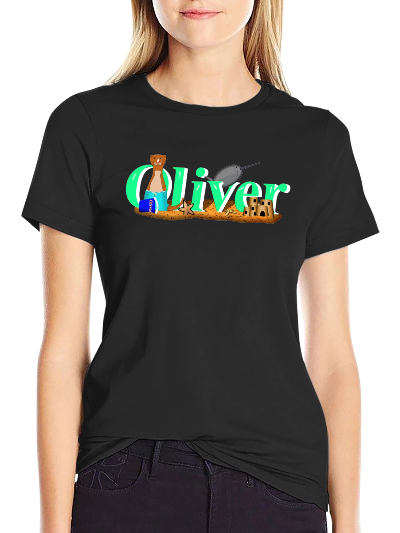 Oliver Beach Vacation Black T-Shirt