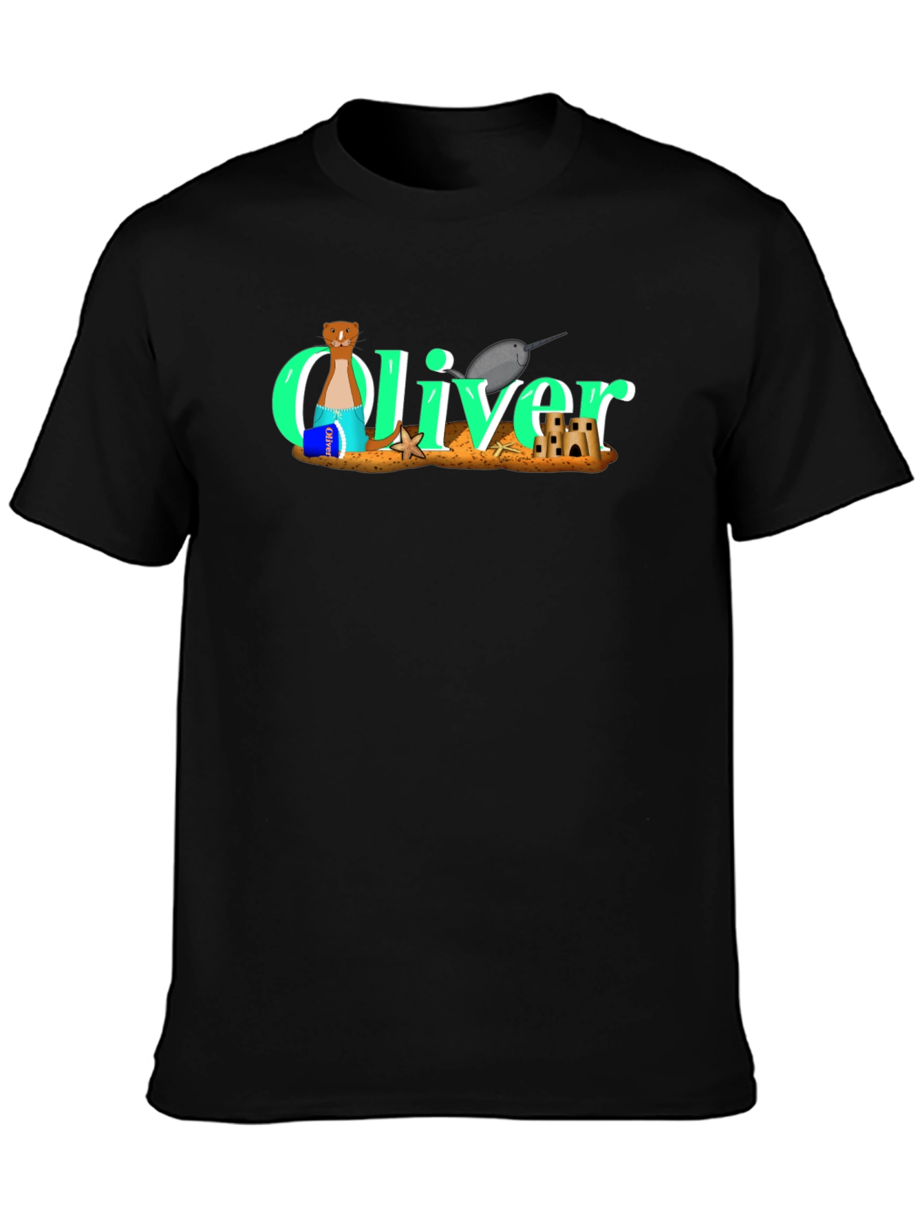 Oliver Beach Vacation Black T-Shirt