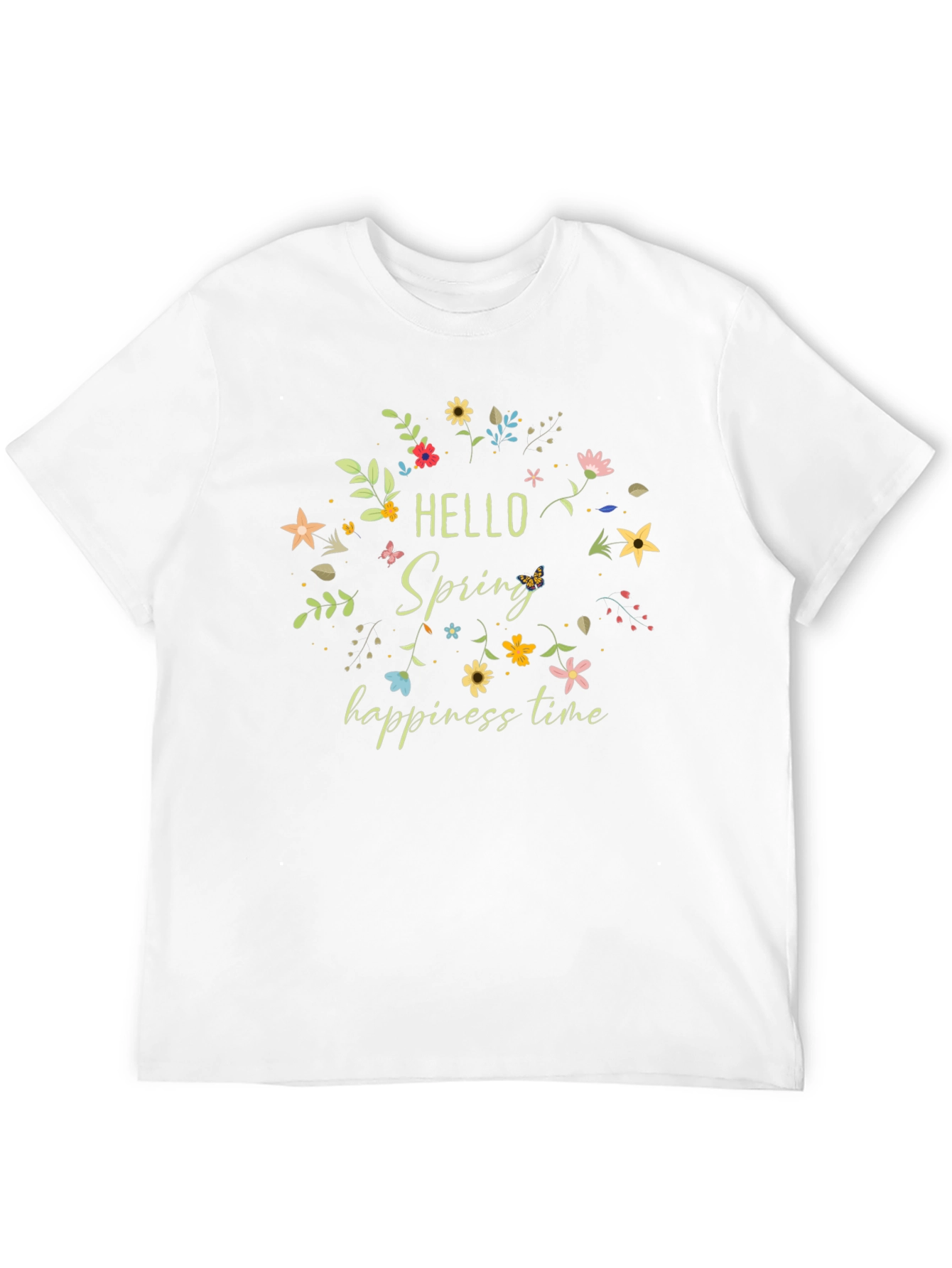 Hello Spring T-Shirt Floral Design