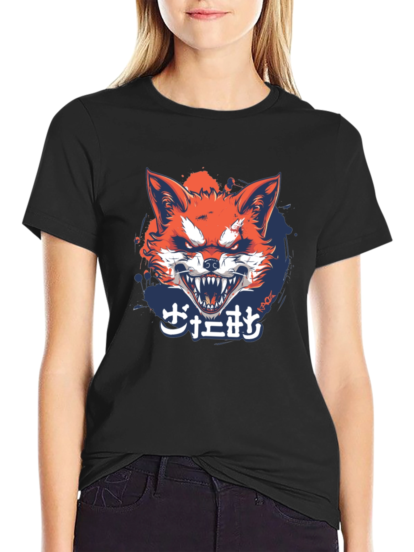 Mens Black Graphic Tee - Fierce Fox Design