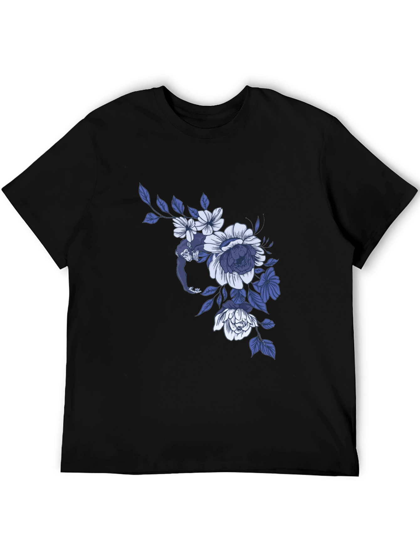 Floral Monkey Graphic Tee - Modern Casual Style