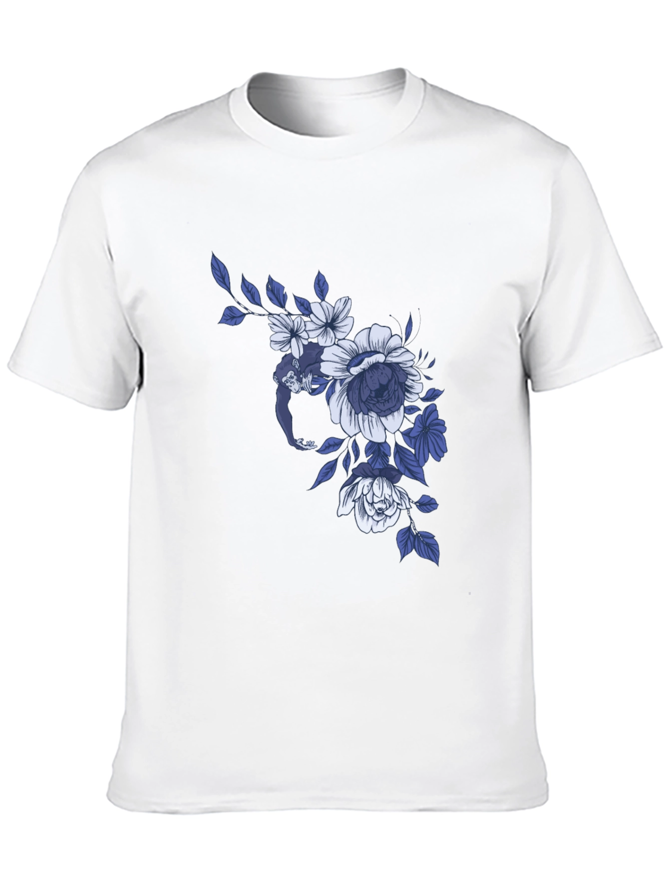 Floral Monkey Graphic Tee - Modern Casual Style