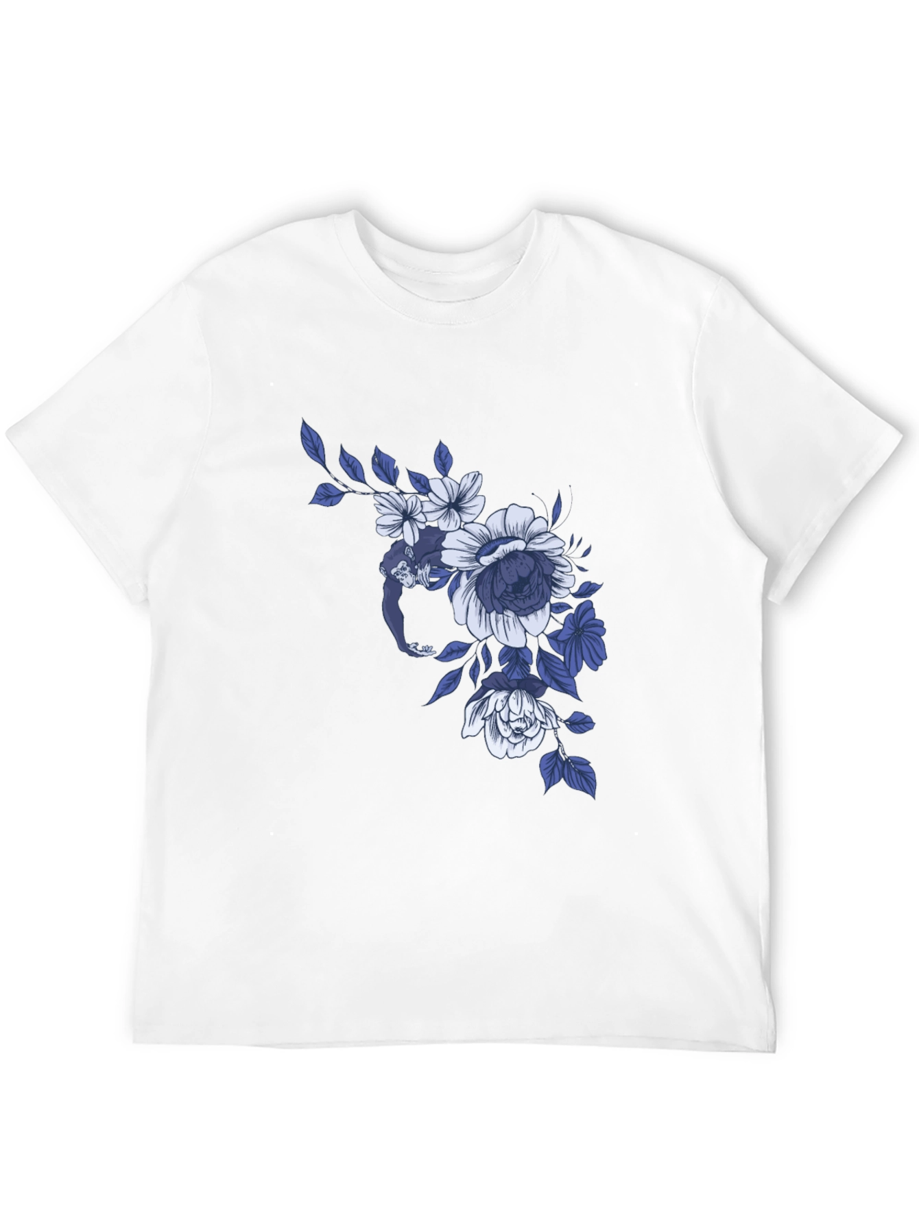 Floral Monkey Graphic Tee - Modern Casual Style