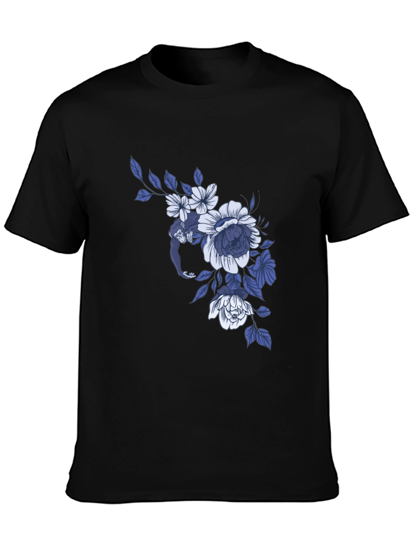 Floral Monkey Graphic Tee - Modern Casual Style