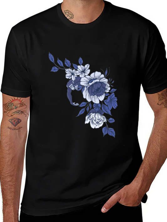 Floral Monkey Graphic Tee - Modern Casual Style