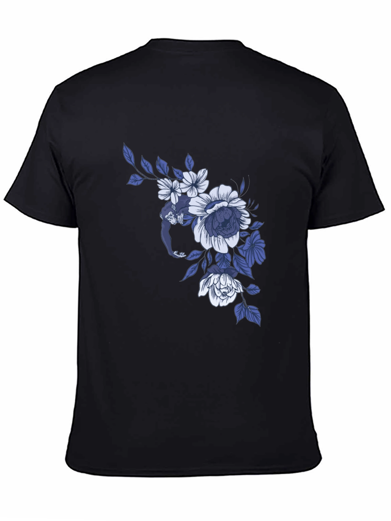 Floral Monkey Graphic Tee - Modern Casual Style