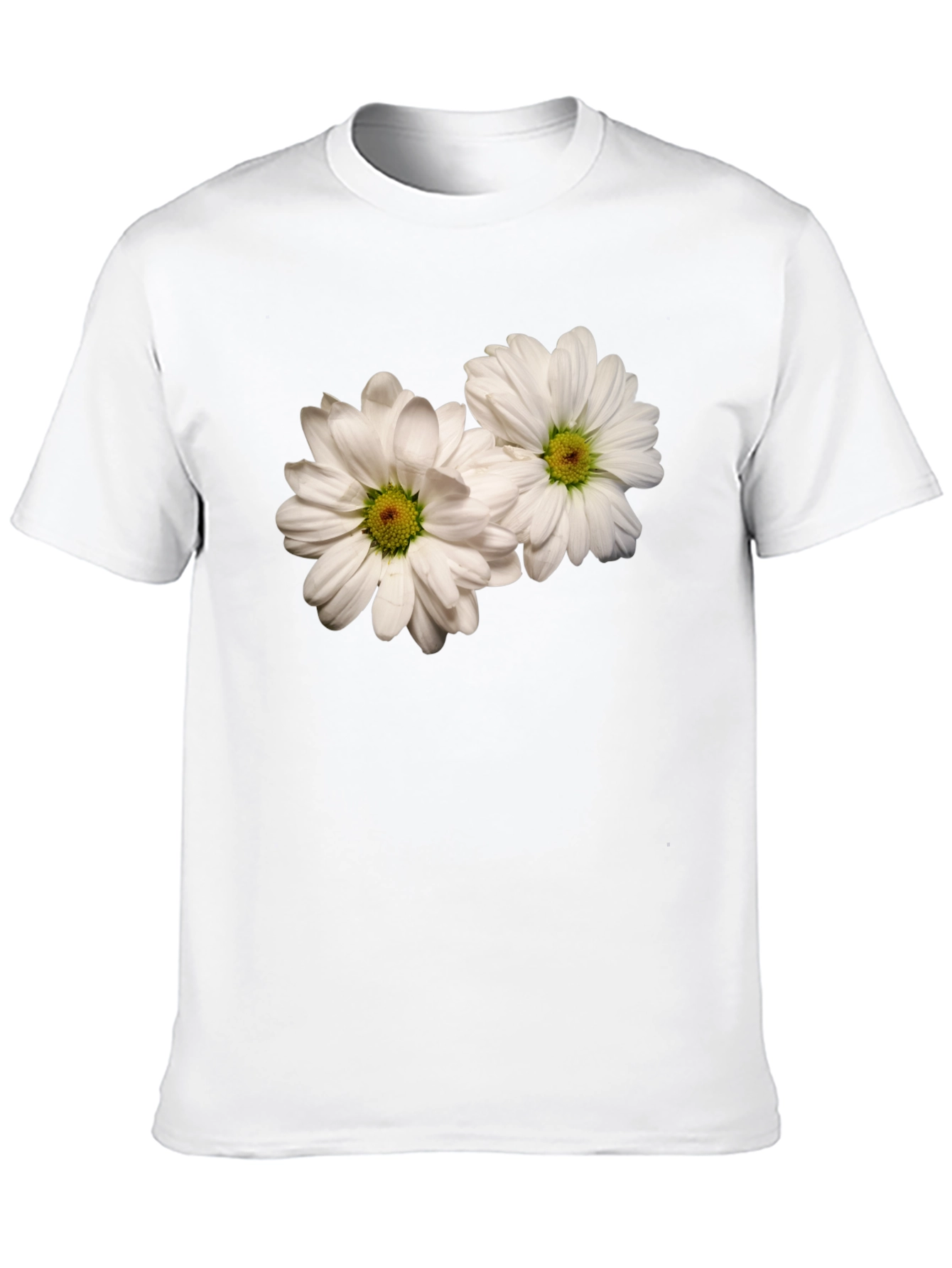 Black T-Shirt with Daisy Flower Design