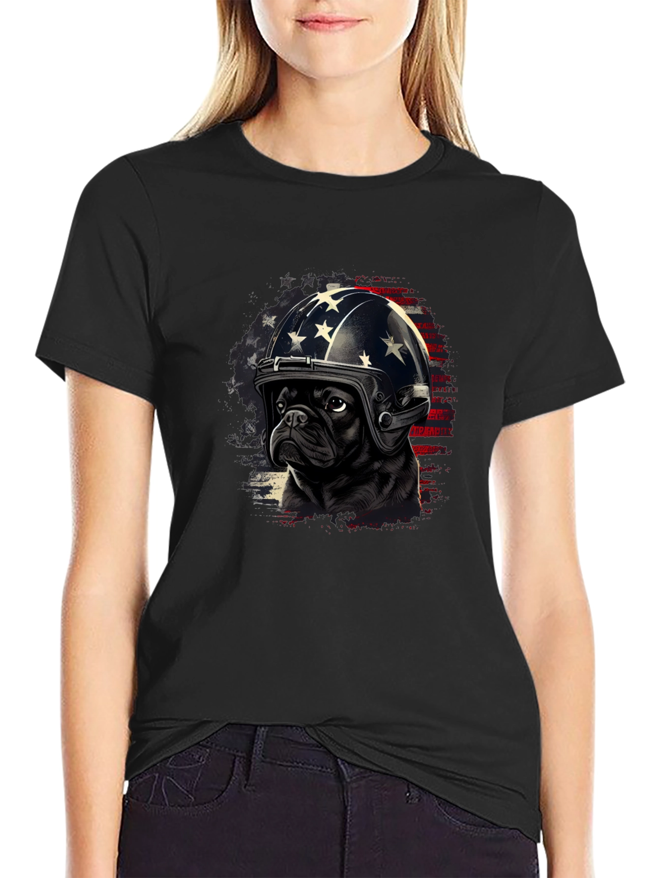 Patriotic Pug T-Shirt - USA Dog Design