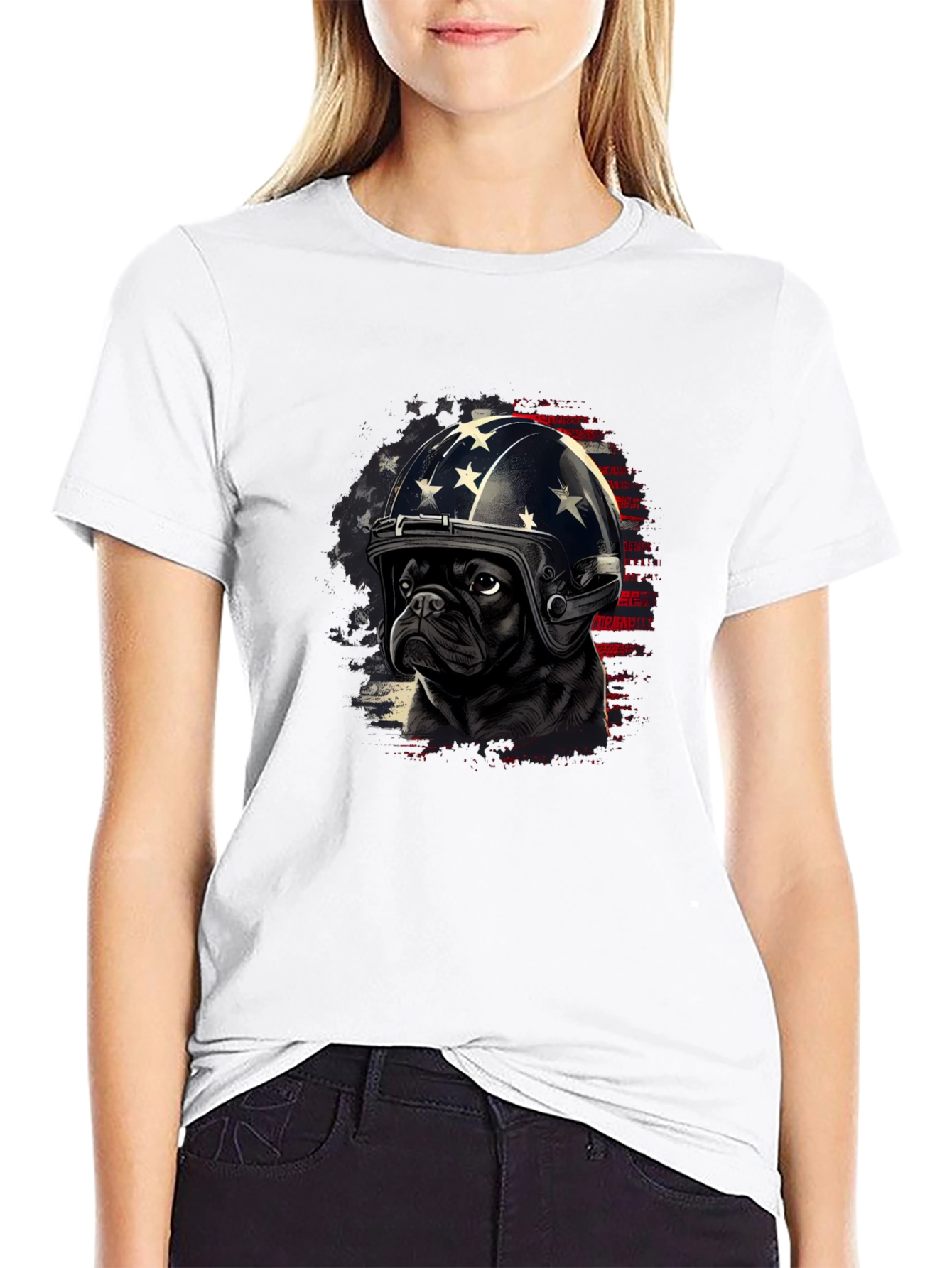 Patriotic Pug T-Shirt - USA Dog Design