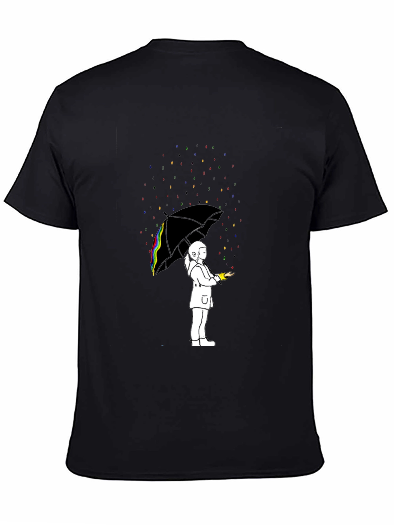Rainbow Rain T-Shirt - Artistic Graphic Tee