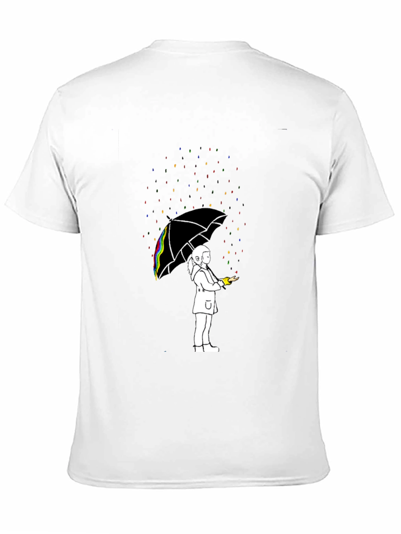 Rainbow Rain T-Shirt - Artistic Graphic Tee