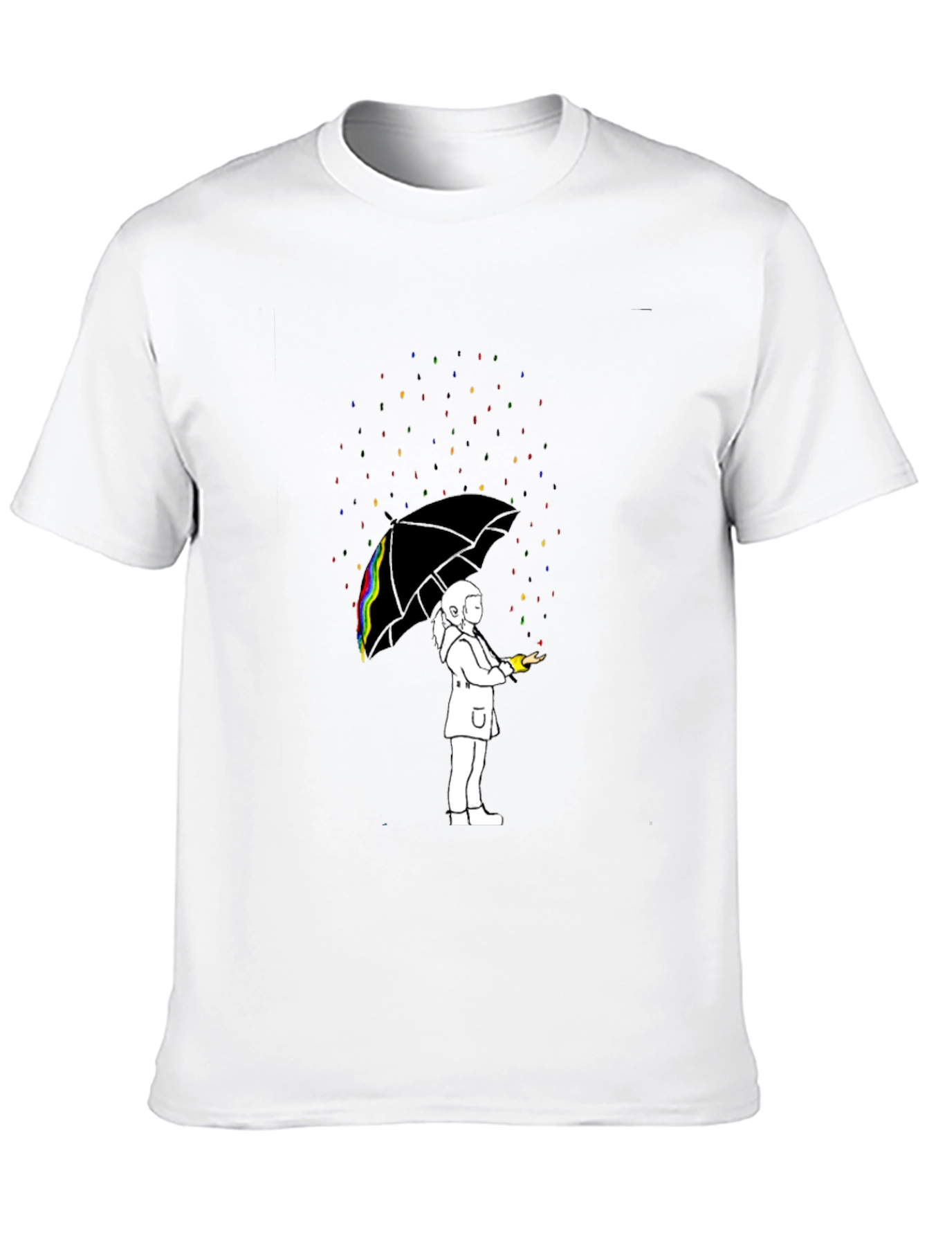 Rainbow Rain T-Shirt - Artistic Graphic Tee