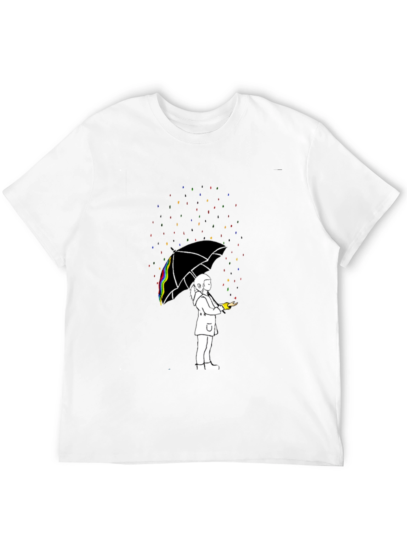 Rainbow Rain T-Shirt - Artistic Graphic Tee