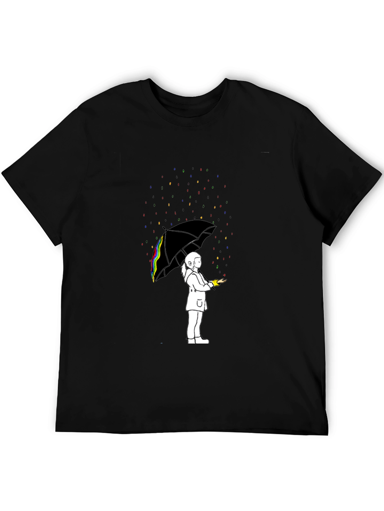 Rainbow Rain T-Shirt - Artistic Graphic Tee