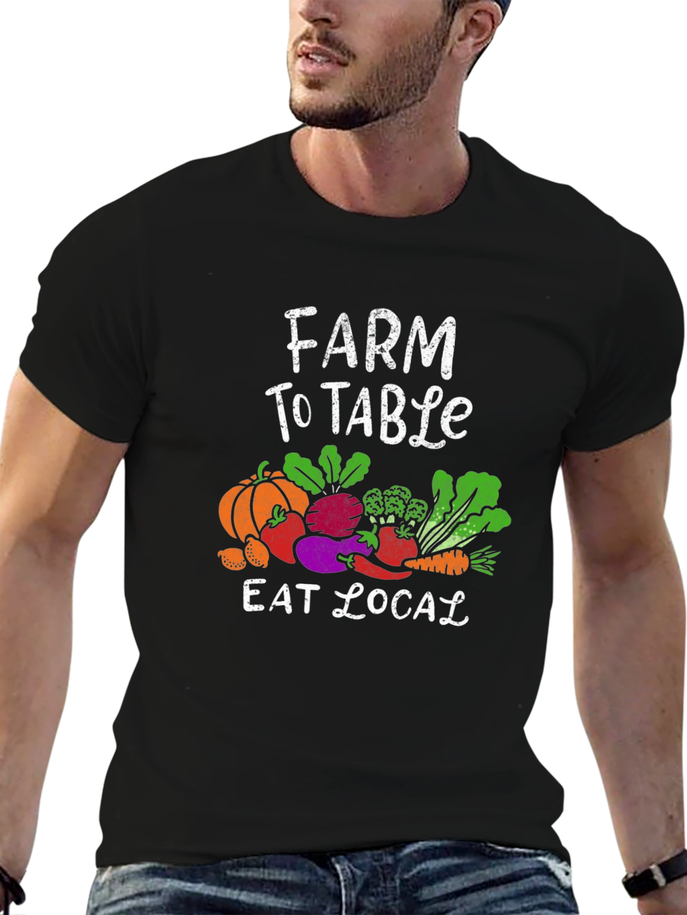 Farm To Table Eat Local Graphic T-Shirt