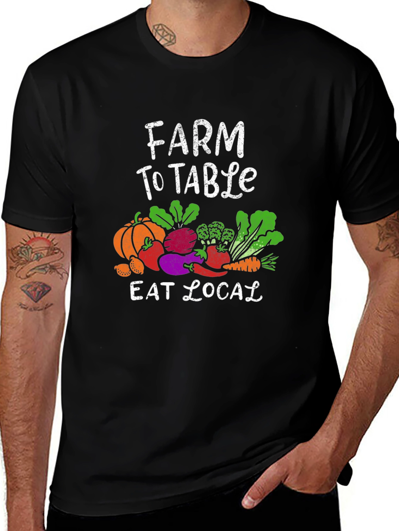 Farm To Table Eat Local Graphic T-Shirt