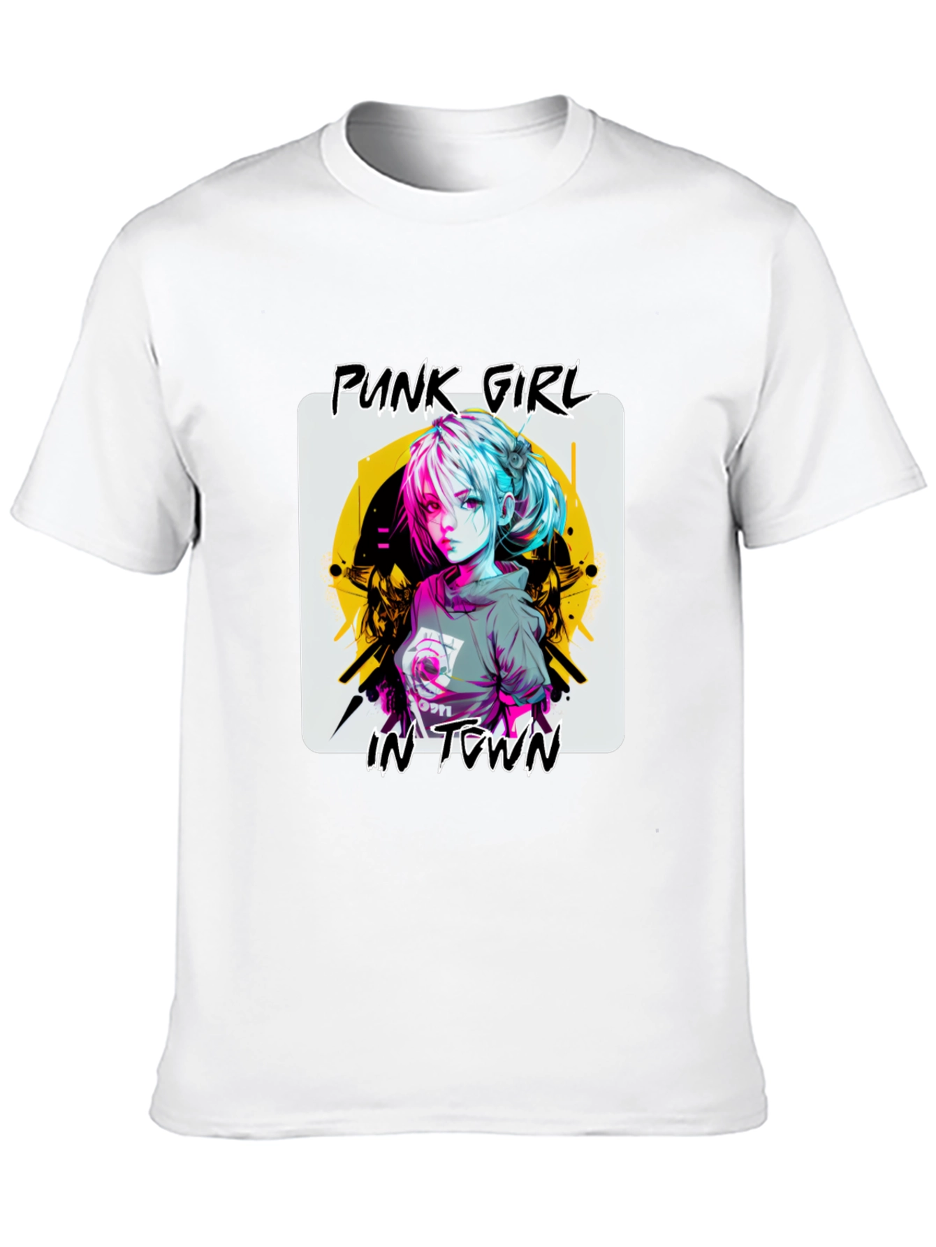 Punk Girl Graphic Tee - Stylish Black T-Shirt