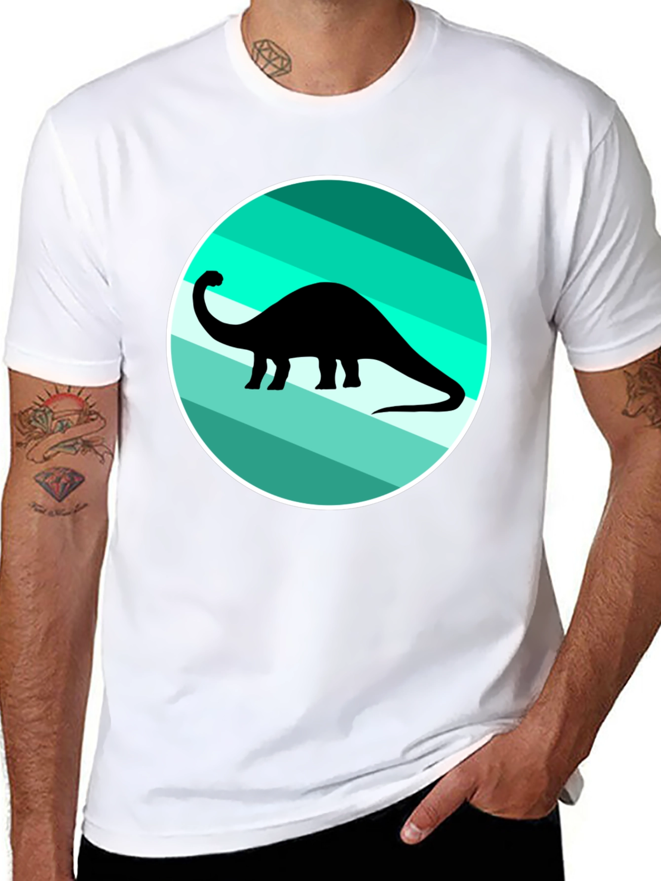 Dino Circle Graphic T-Shirt - Casual Cool