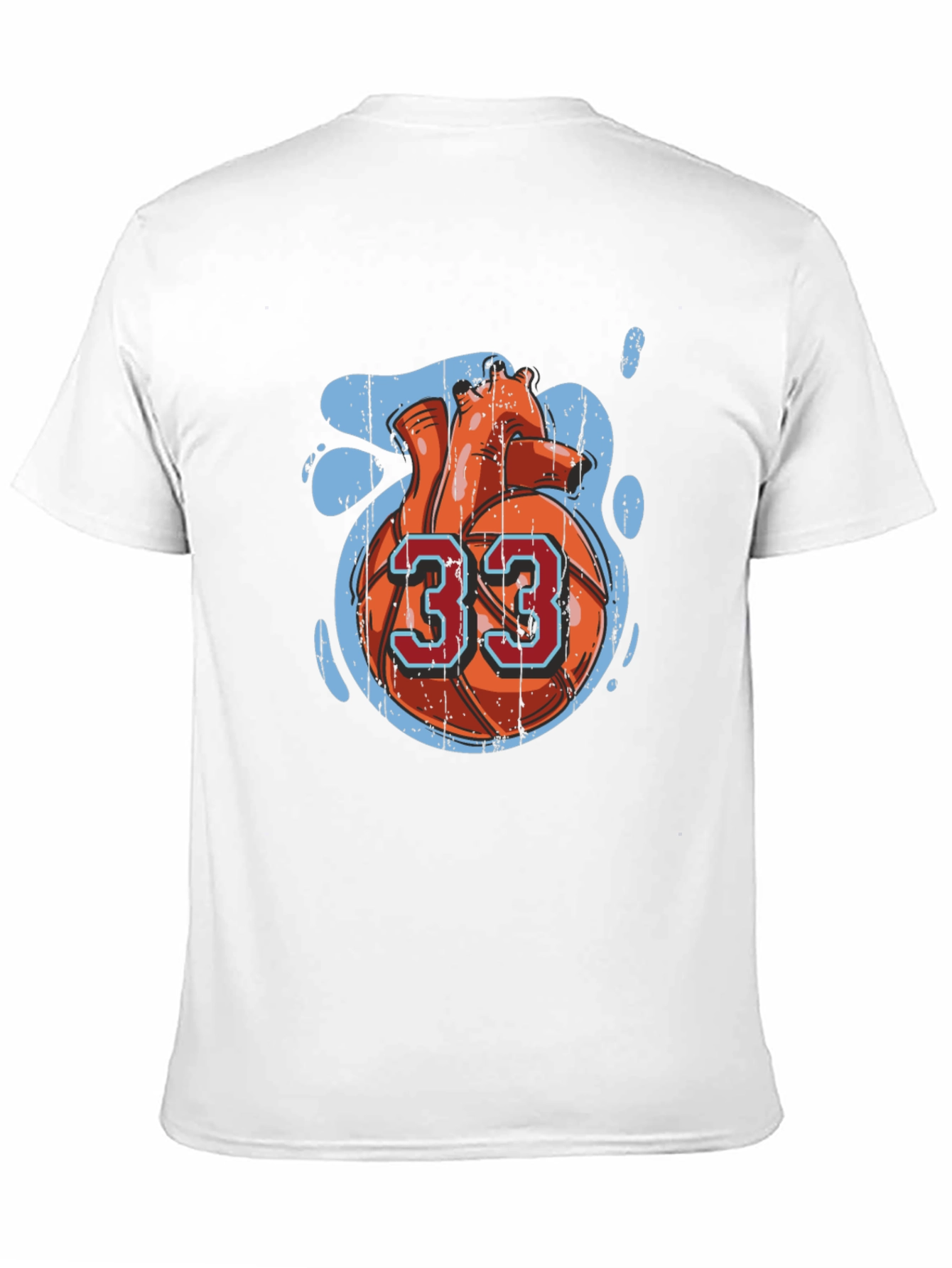 Basketball Heart Number 33 Graphic Tee
