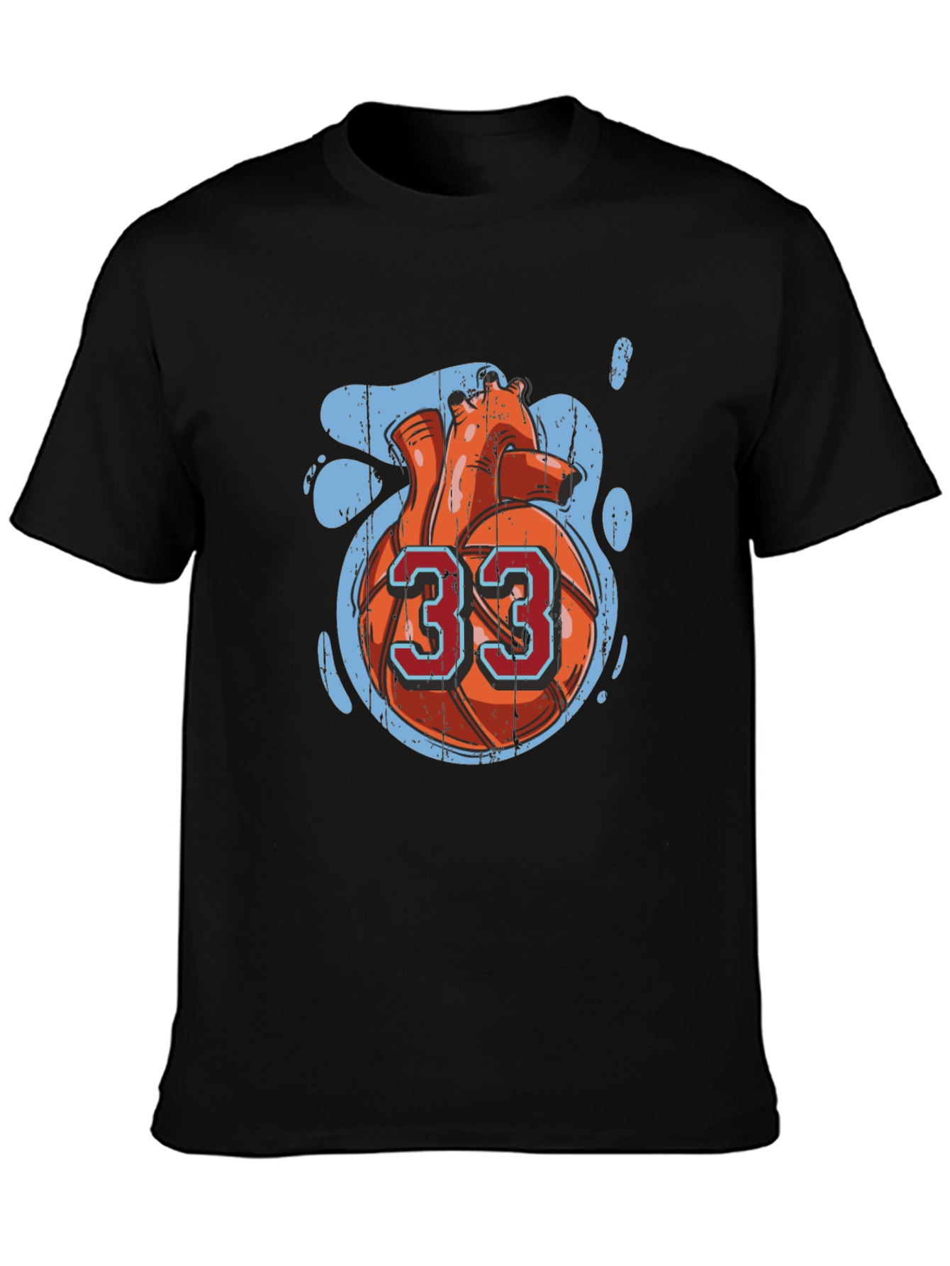 Basketball Heart Number 33 Graphic Tee