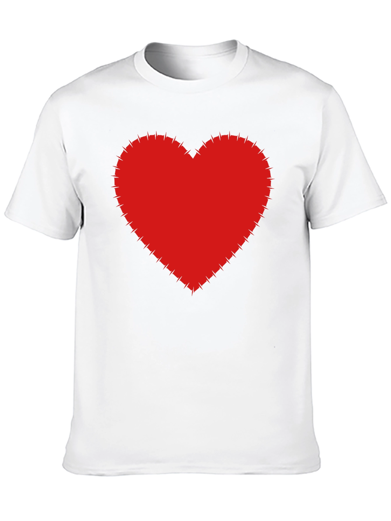 Red Heart Stitched Black T-Shirt