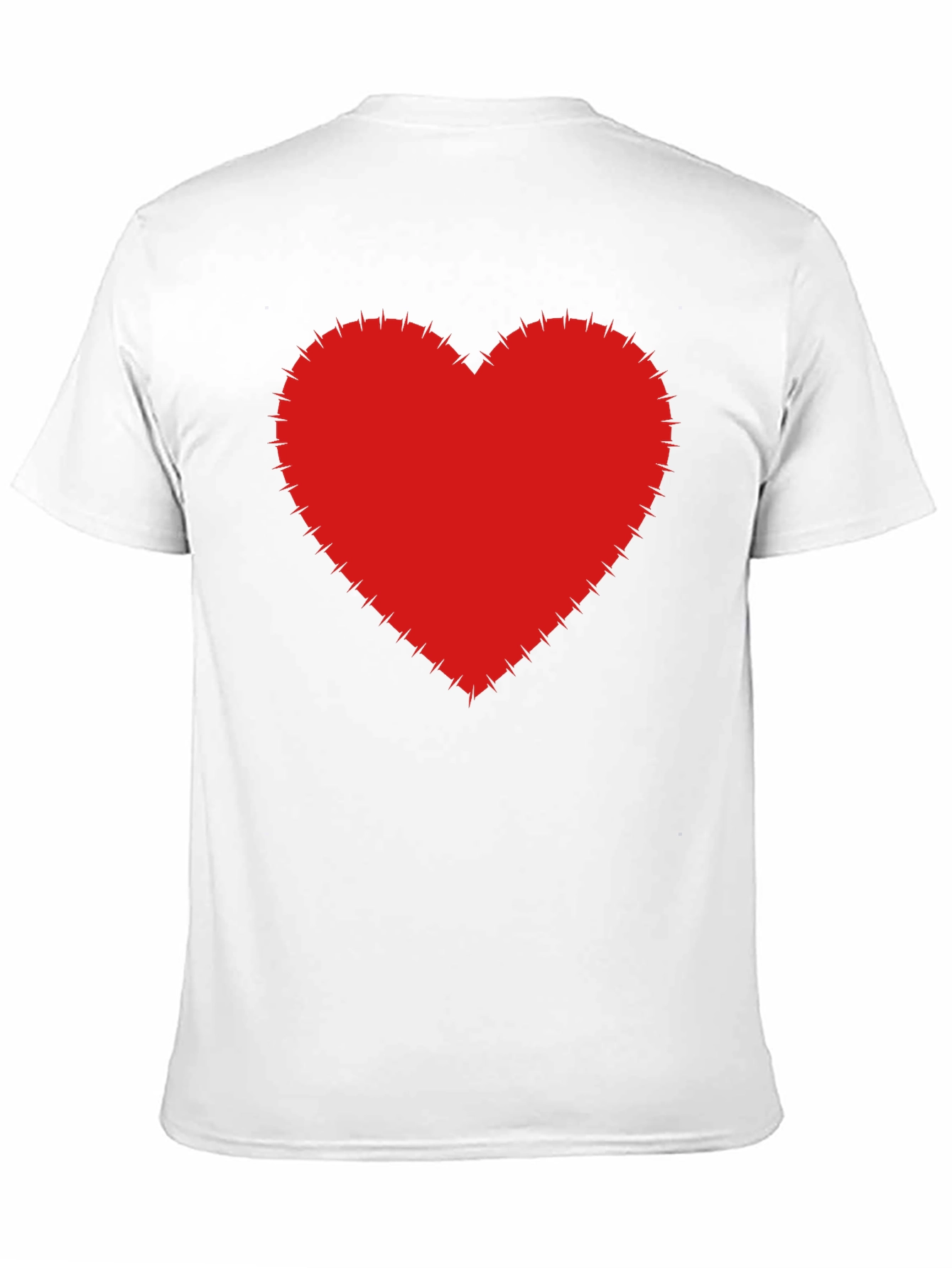 Red Heart Stitched Black T-Shirt