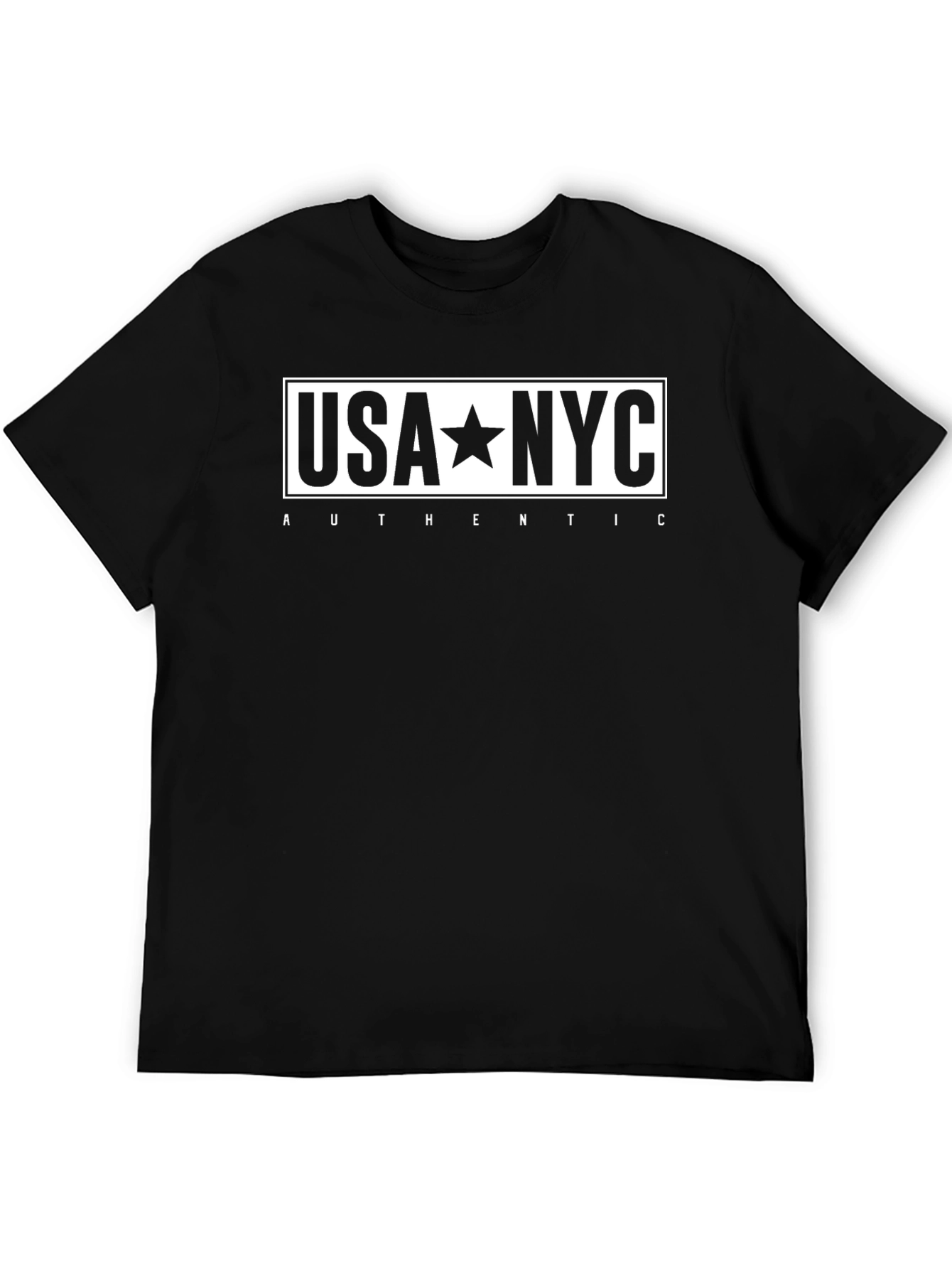 USA NYC Star Authentic Black T-Shirt