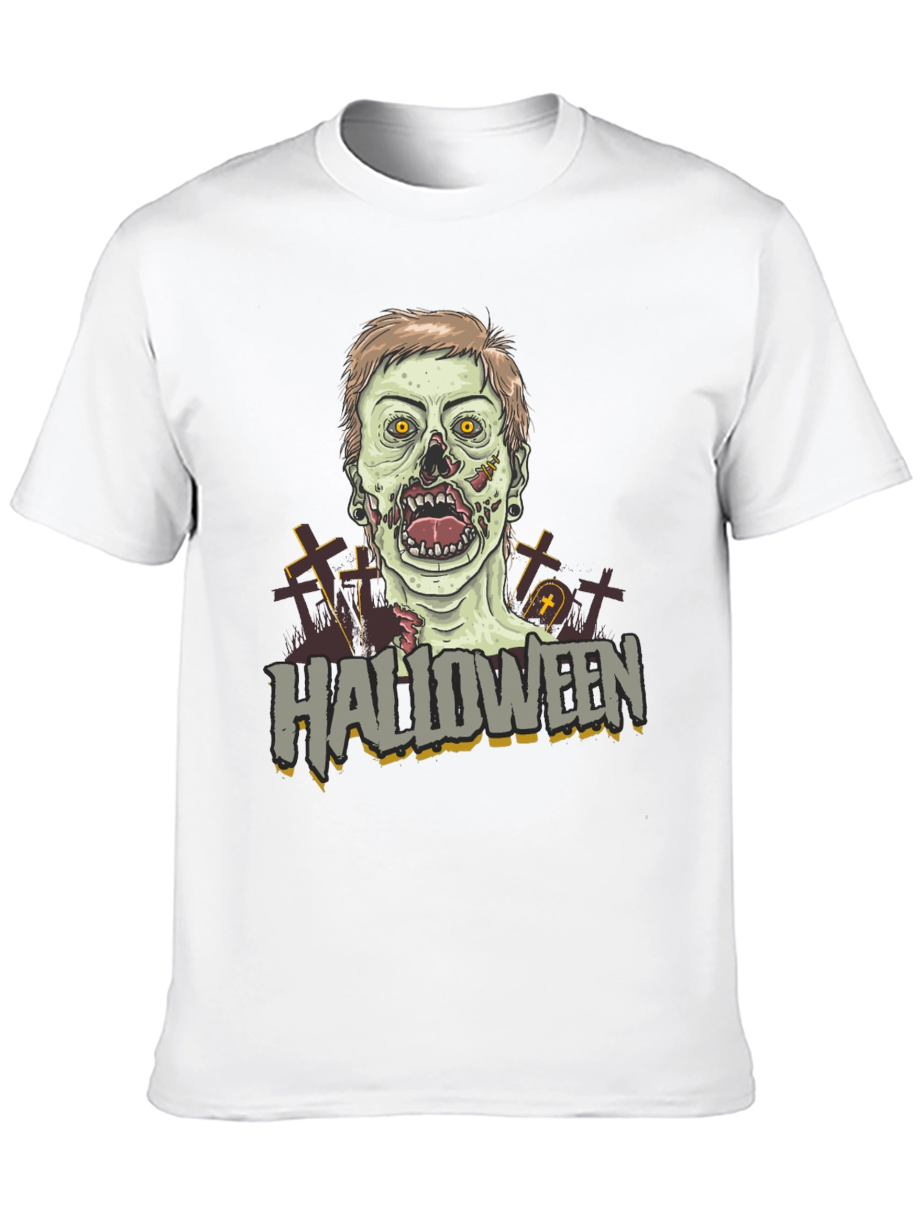 Halloween Zombie Graphic Tee - Black