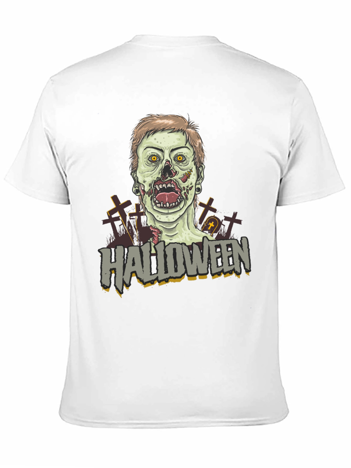Halloween Zombie Graphic Tee - Black