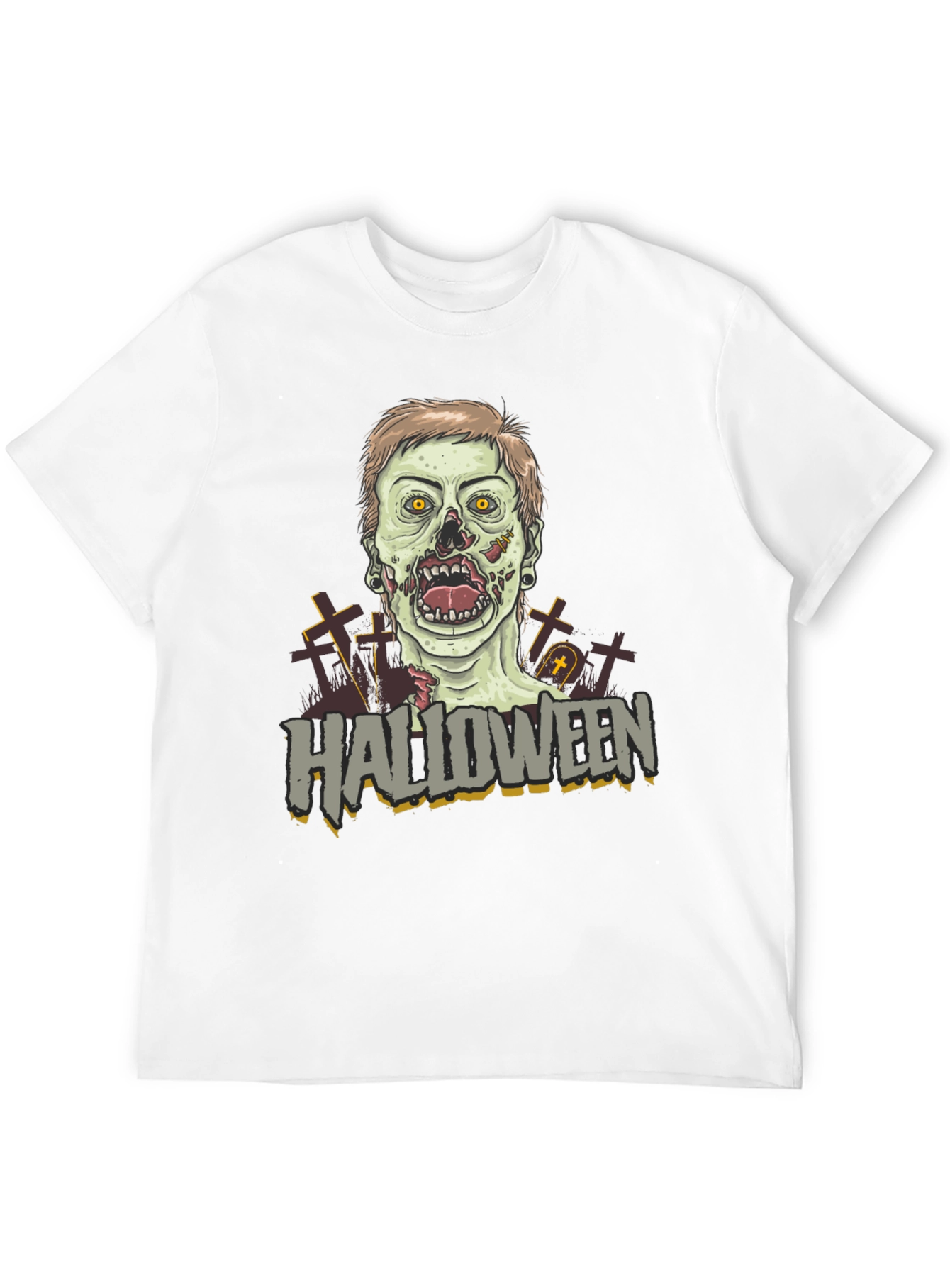 Halloween Zombie Graphic Tee - Black