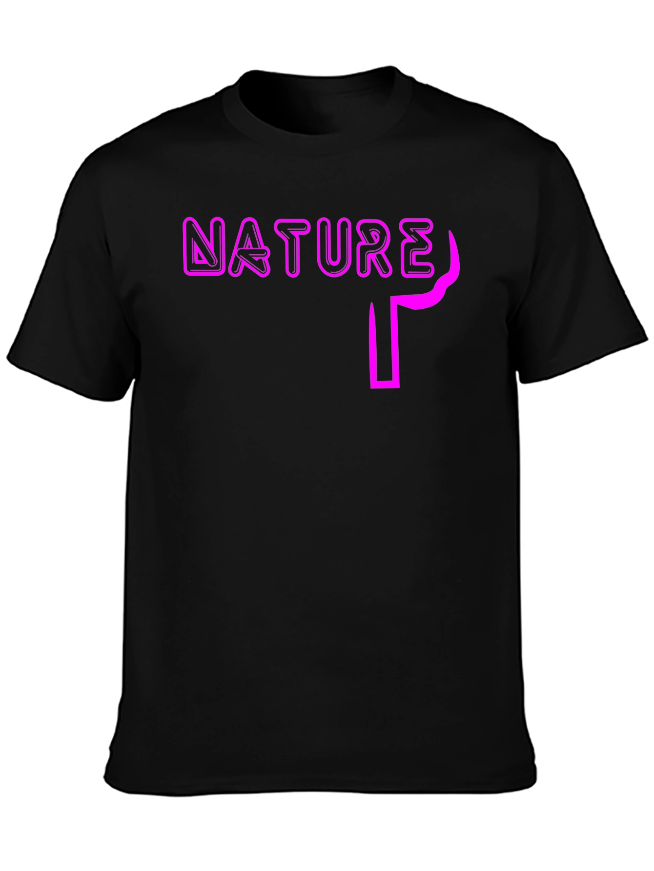 Nature Graphic Print Black T-Shirt