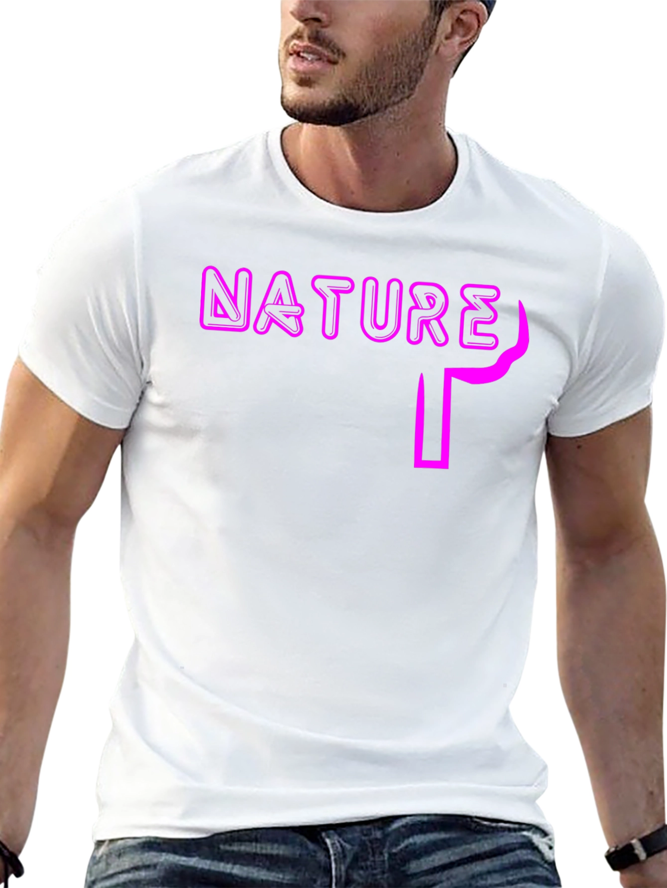Nature Graphic Print Black T-Shirt