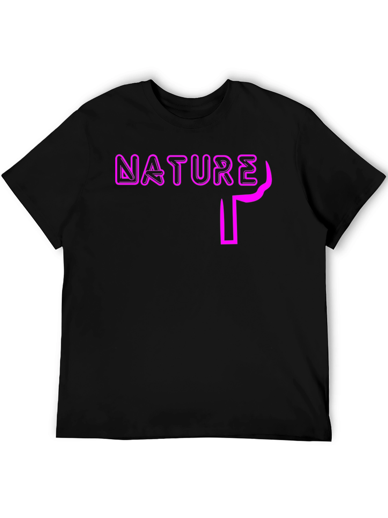 Nature Graphic Print Black T-Shirt