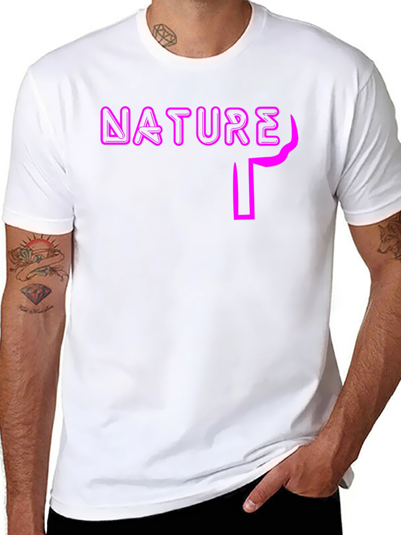 Nature Graphic Print Black T-Shirt