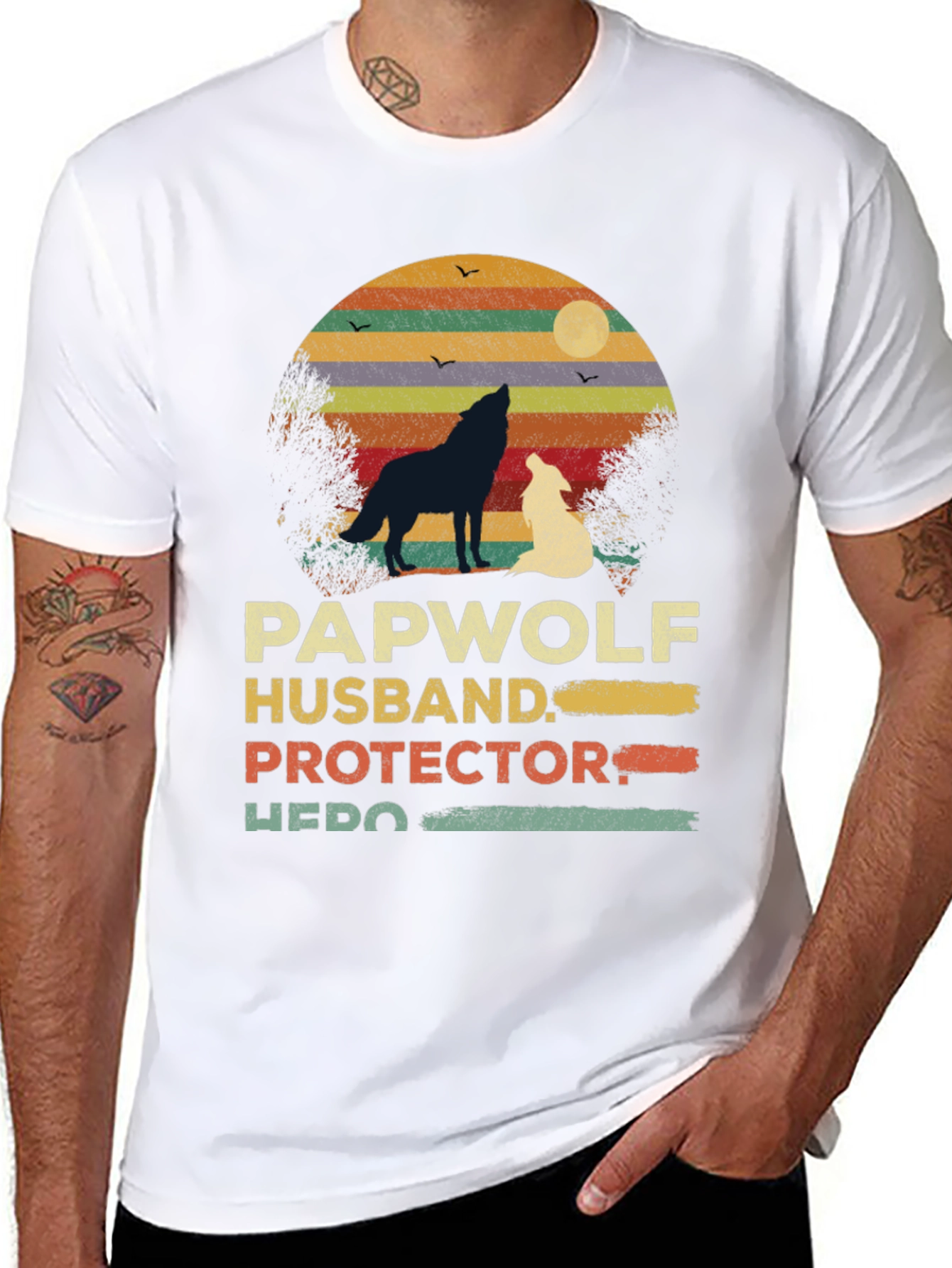 Papawolf Husband Protector Hero Graphic Tee