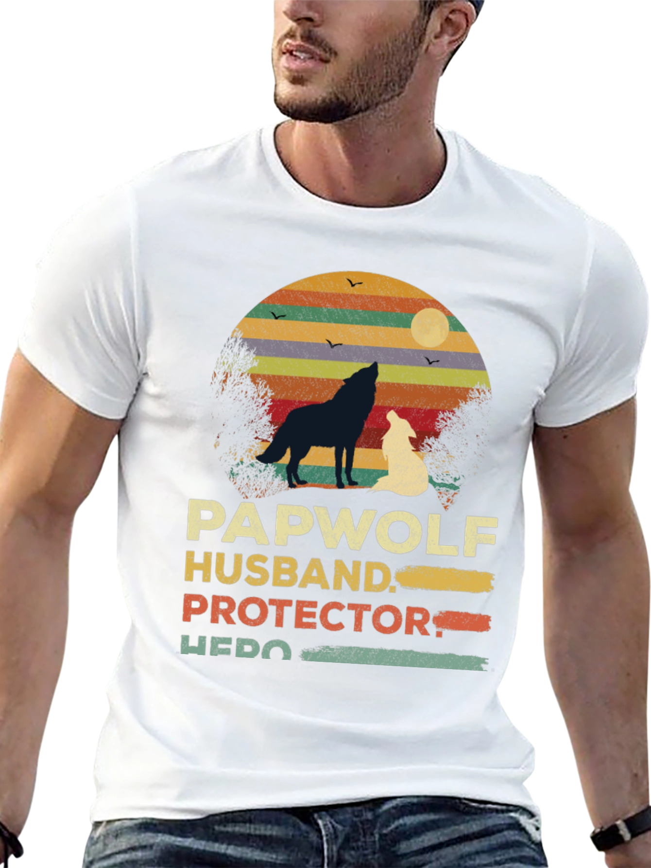 Papawolf Husband Protector Hero Graphic Tee