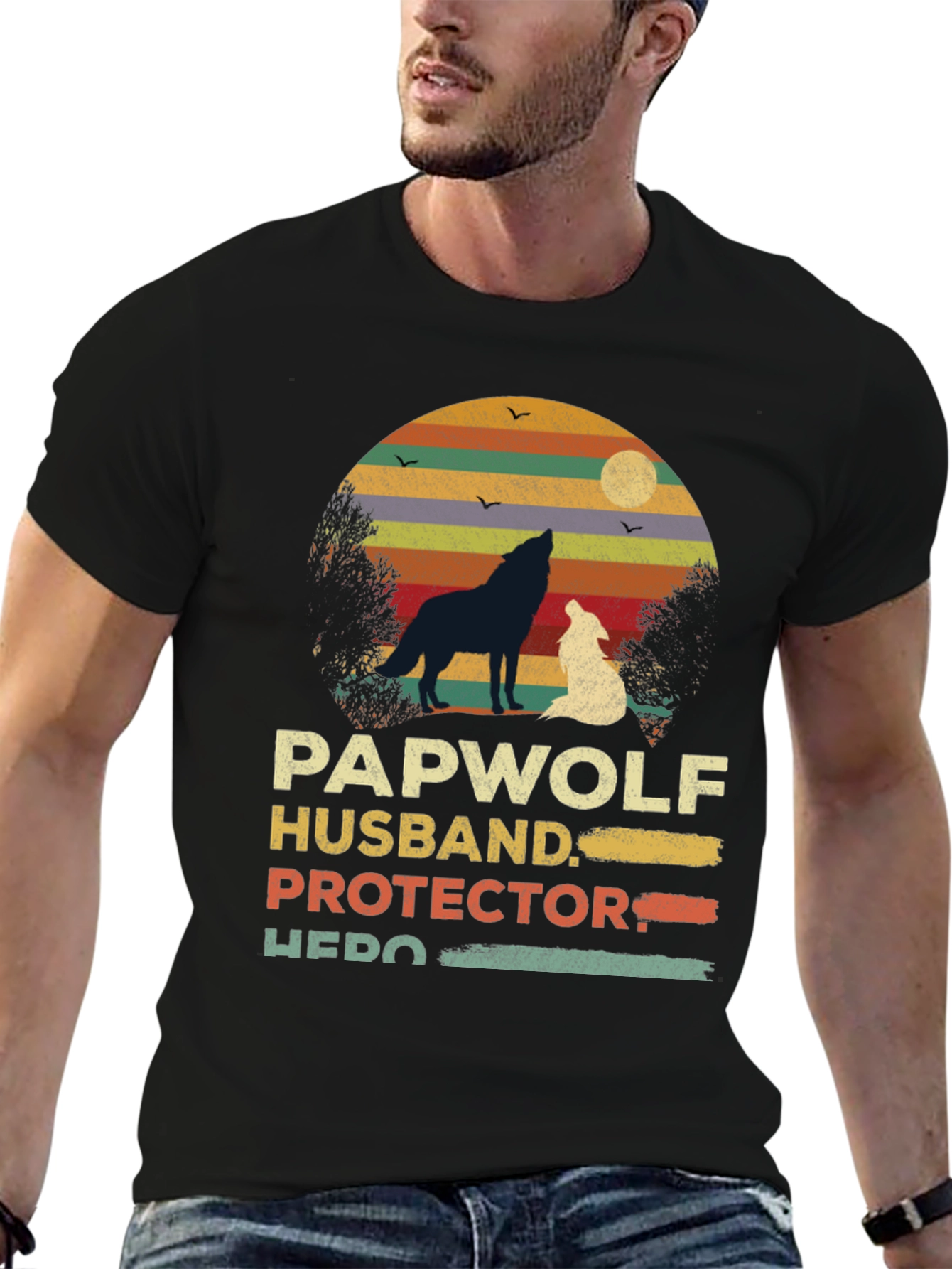 Papawolf Husband Protector Hero Graphic Tee