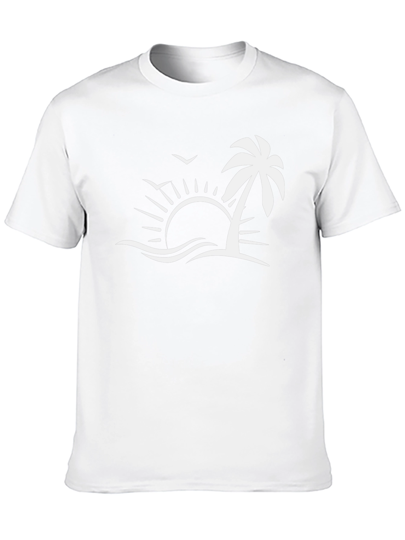 Tropical Palm Sunset Graphic Tee - Black
