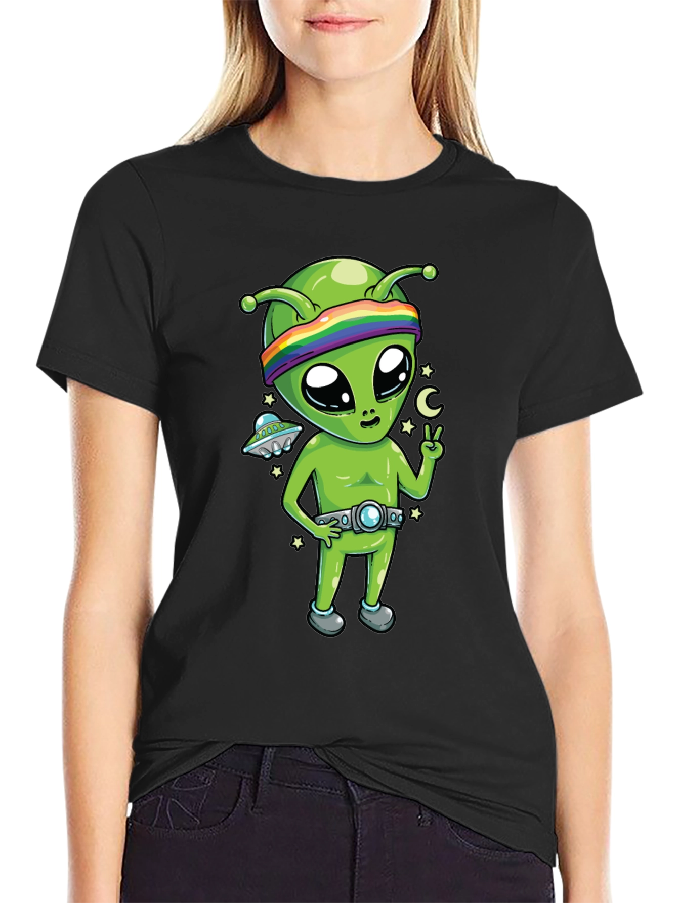 Alien Graphic Tee - Peace Love & Space!