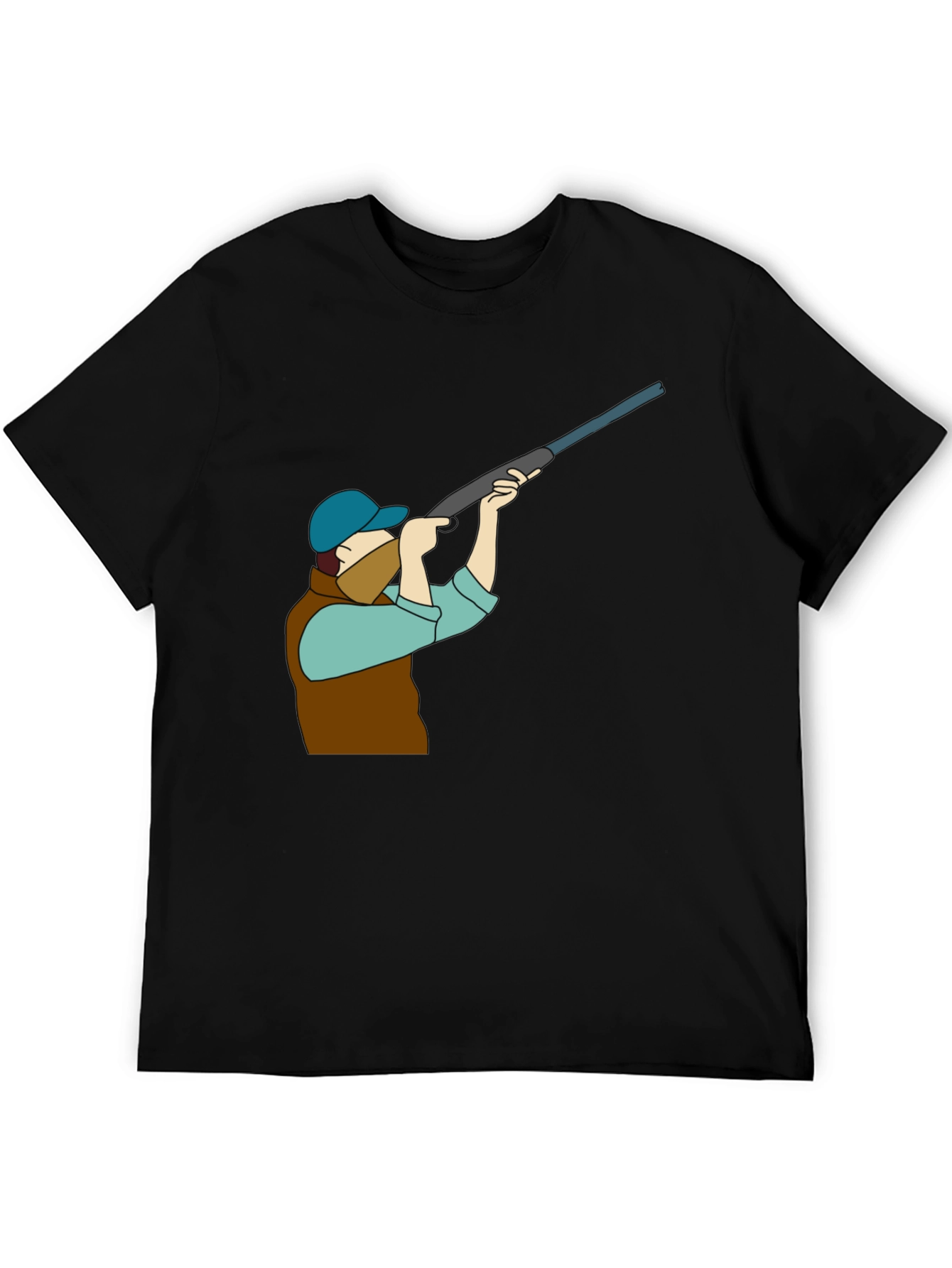 Hunting Graphic Tee - Black Cotton T-Shirt