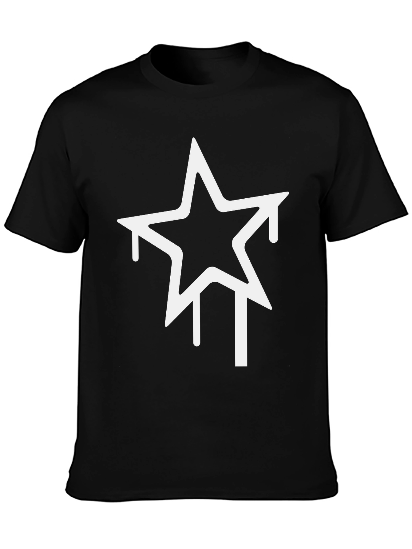 Black T-Shirt with Dripping Star Graphic