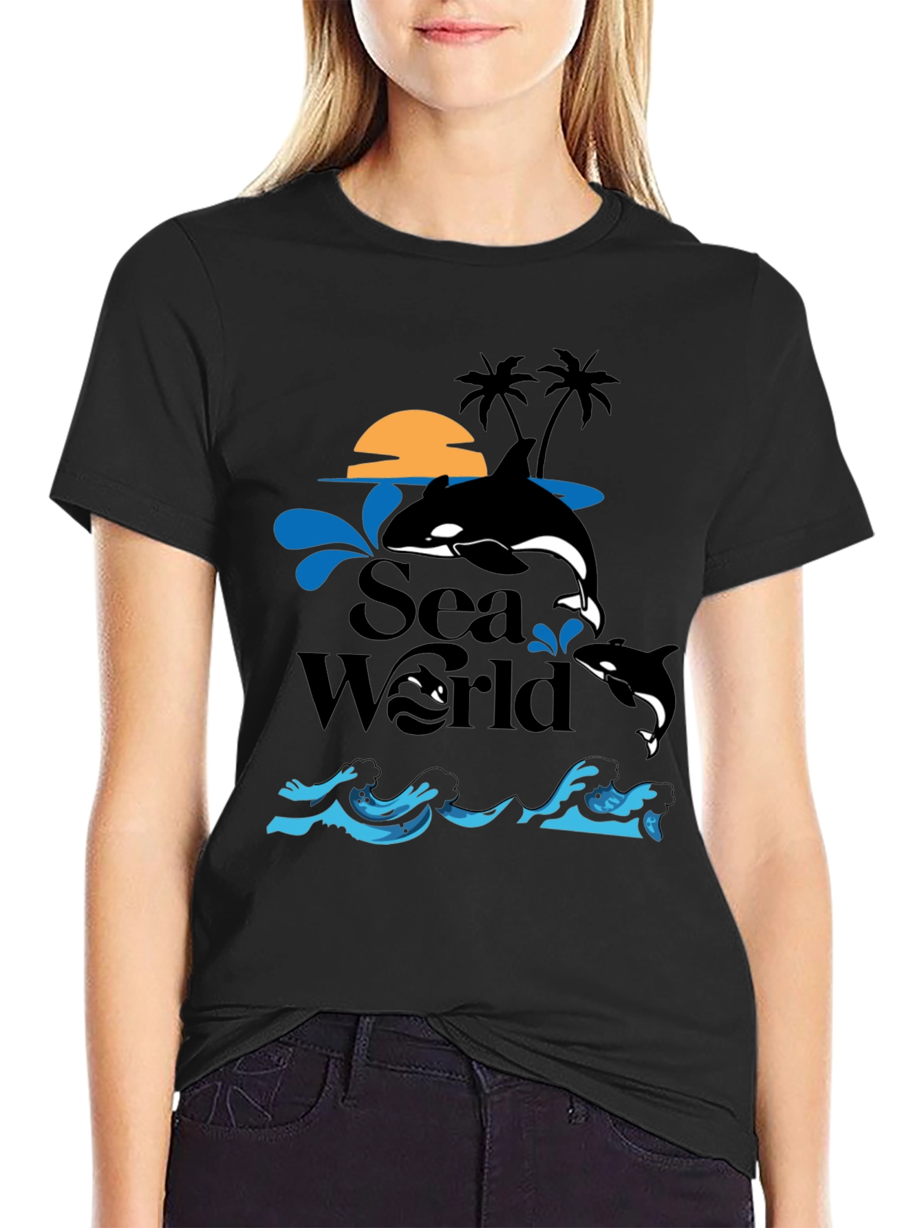 Sea World Orca Whale Graphic T-Shirt
