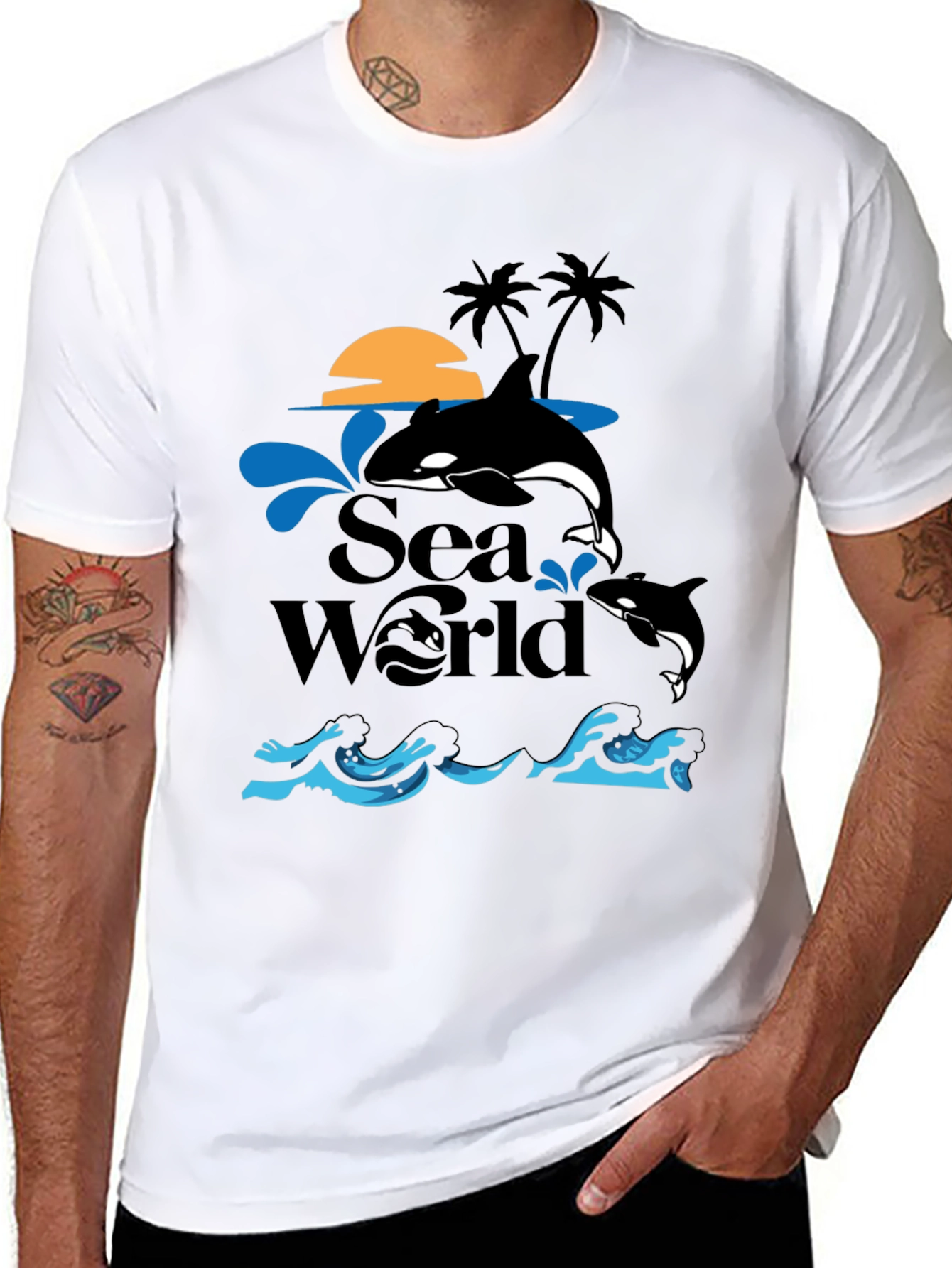 Sea World Orca Whale Graphic T-Shirt