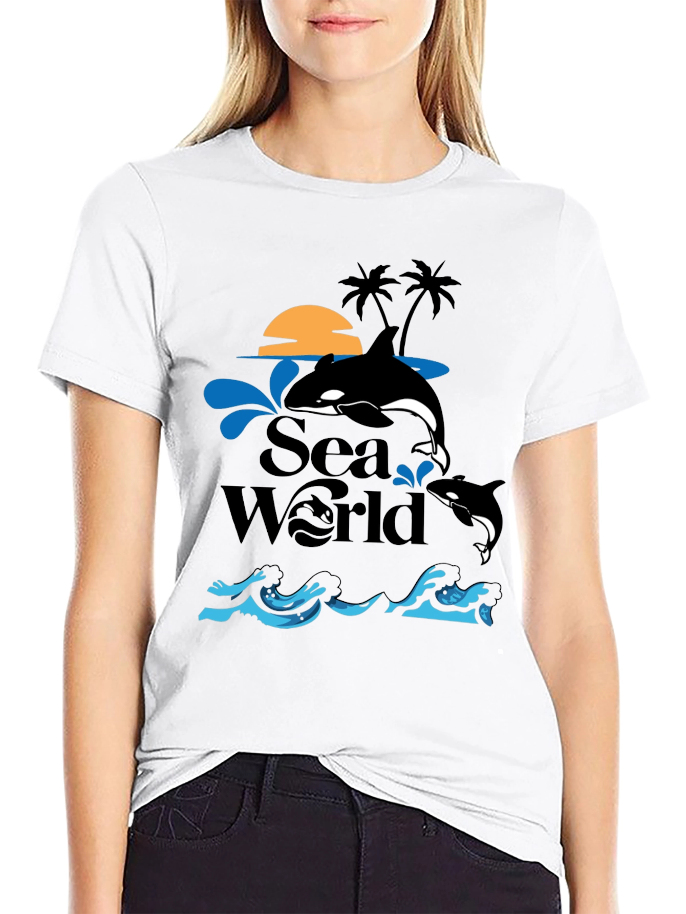 Sea World Orca Whale Graphic T-Shirt
