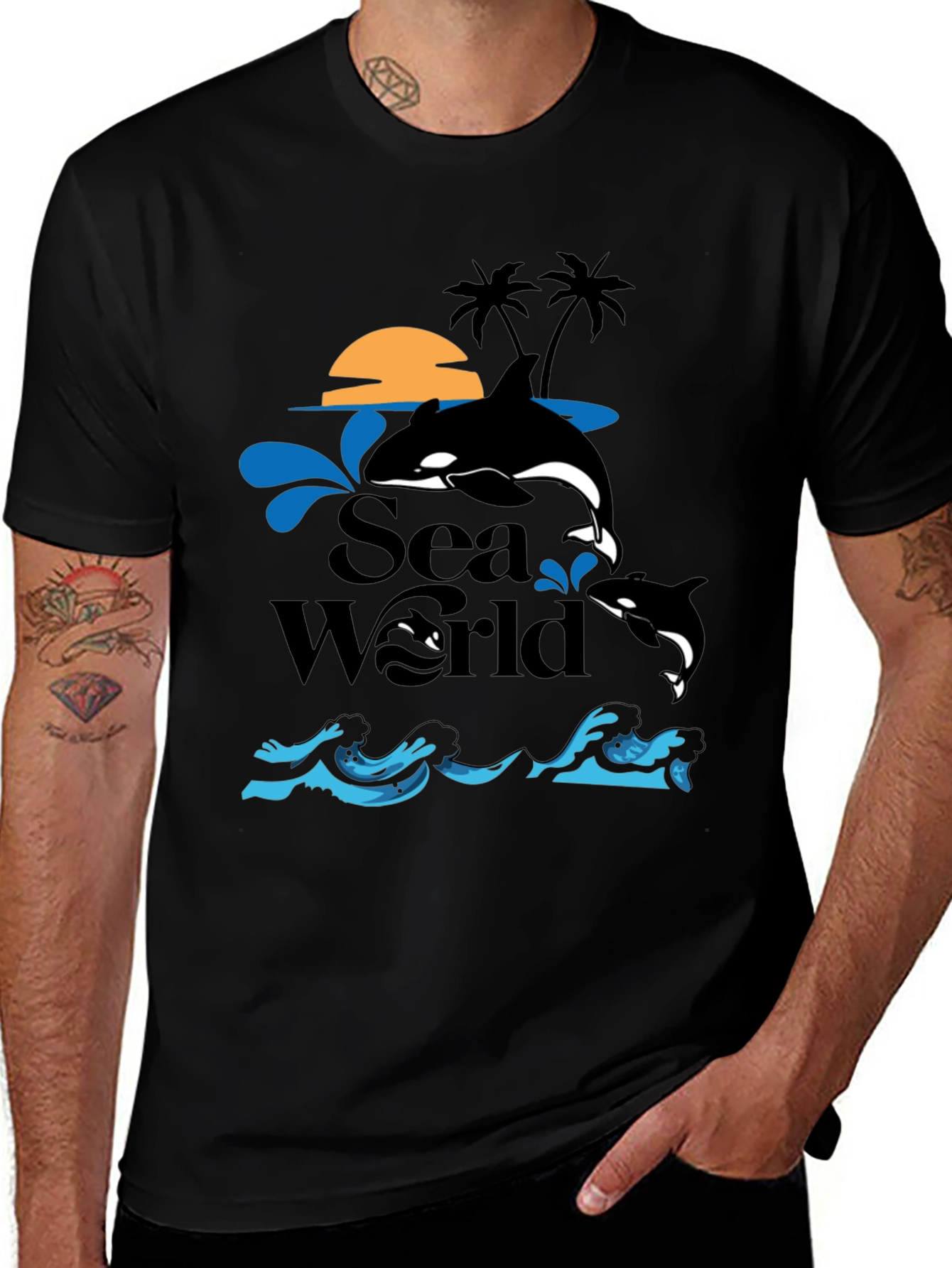 Sea World Orca Whale Graphic T-Shirt