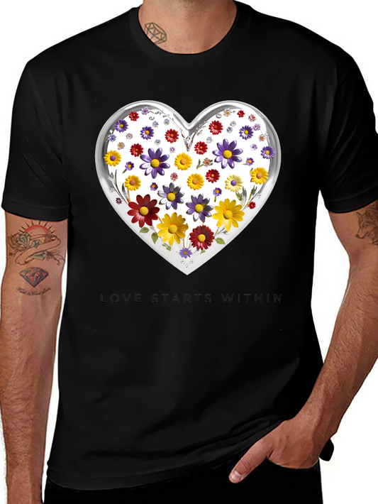 Floral Heart Tee: Love Starts Within T-Shirt