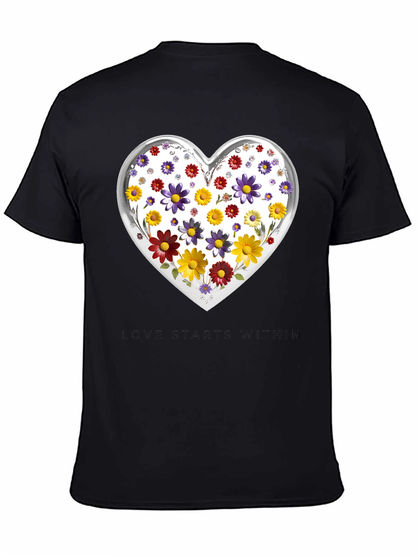 Floral Heart Tee: Love Starts Within T-Shirt