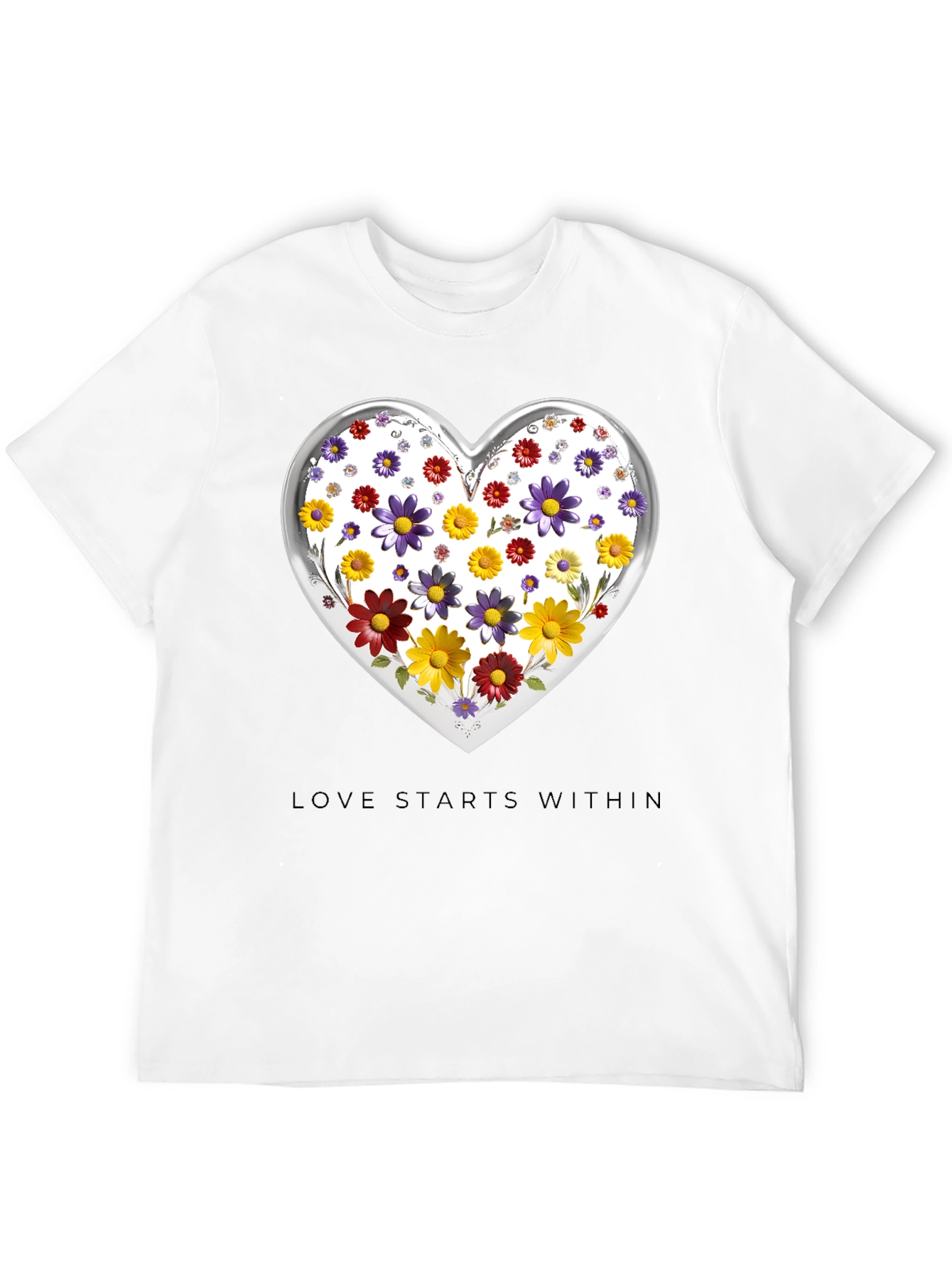 Floral Heart Tee: Love Starts Within T-Shirt