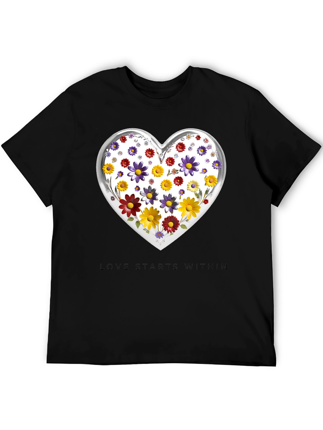 Floral Heart Tee: Love Starts Within T-Shirt