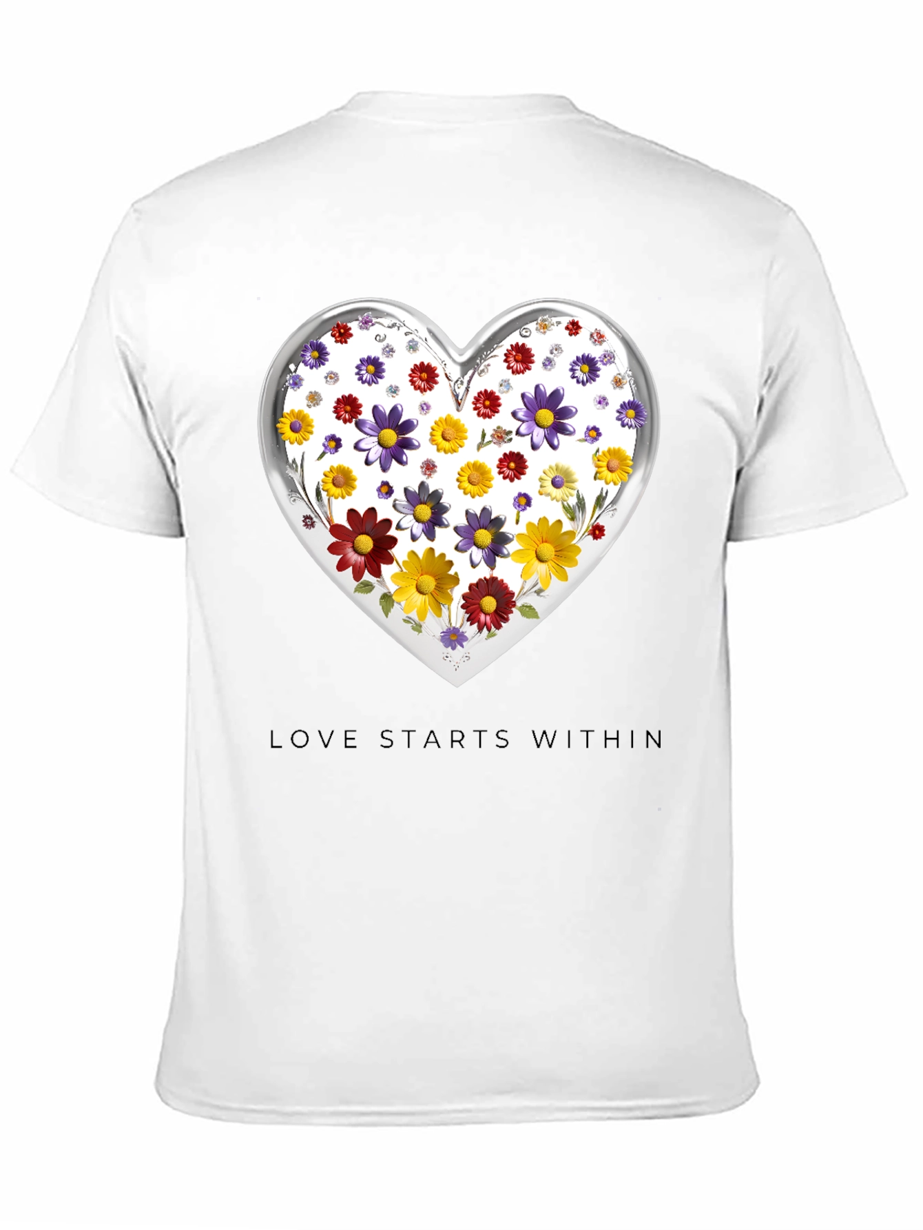 Floral Heart Tee: Love Starts Within T-Shirt